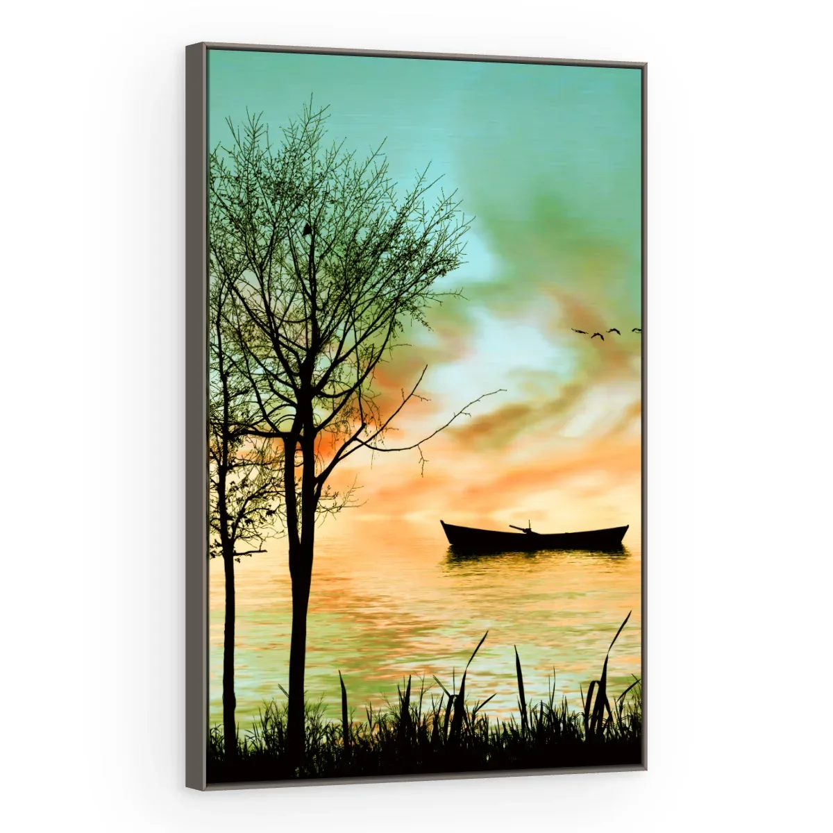 Quadro Decorativo Canvas Canoa Silhueta - BA0002