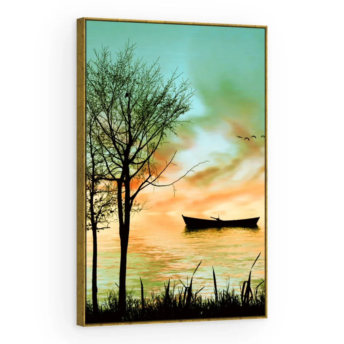 Quadro Decorativo Canvas Canoa Silhueta - BA0002