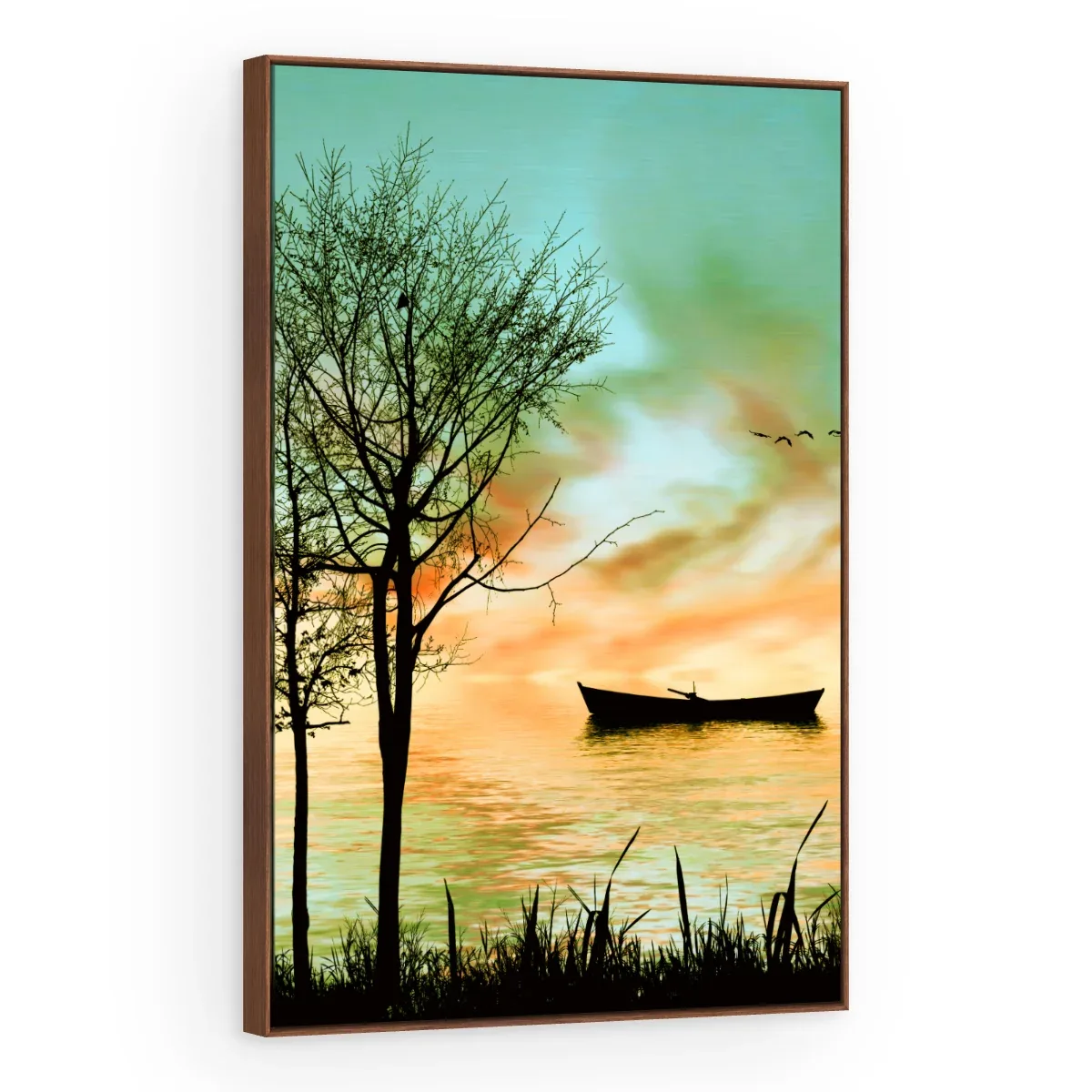 Quadro Decorativo Canvas Canoa Silhueta - BA0002