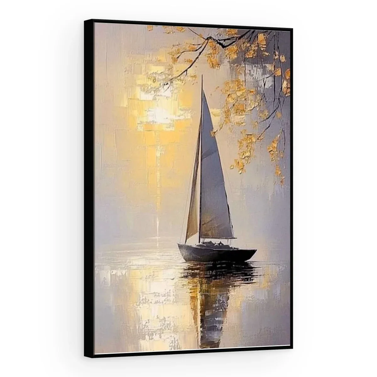 Quadro Decorativo Canvas Veleiro Dourado - BA0003