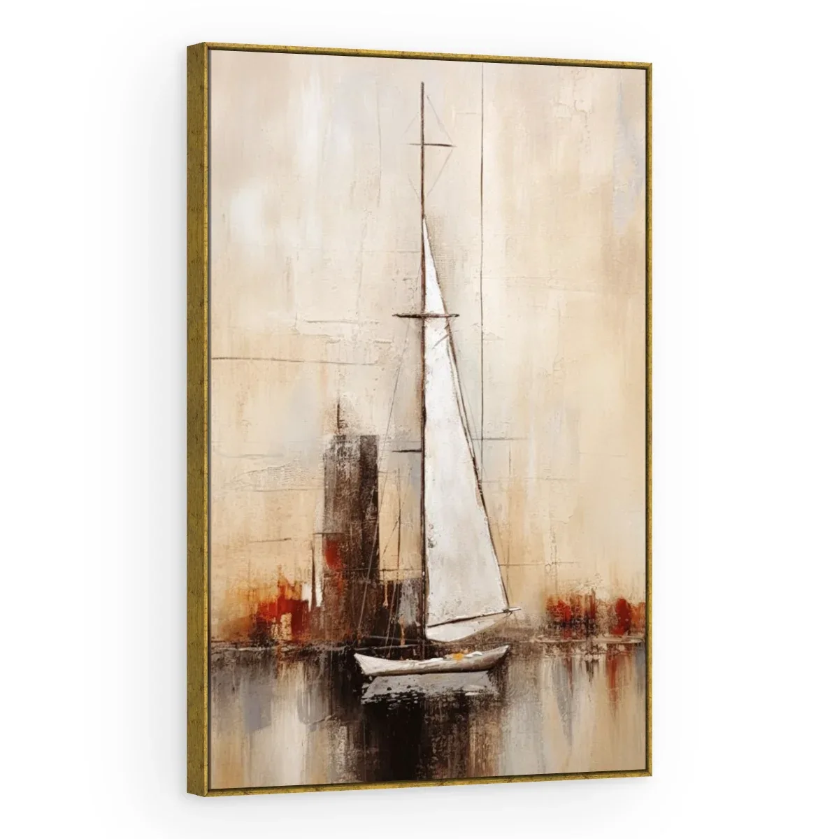 Quadro Decorativo Canvas Veleiro Abstrato - BA0006