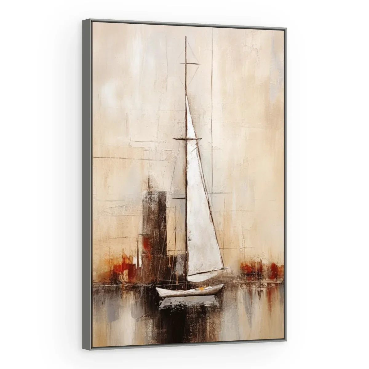 Quadro Decorativo Canvas Veleiro Abstrato - BA0006