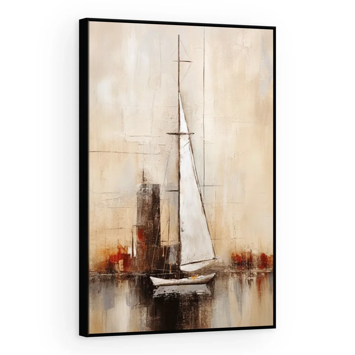 Quadro Decorativo Canvas Veleiro Abstrato - BA0006