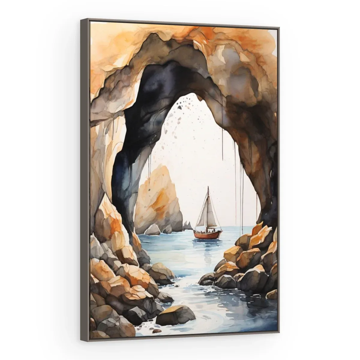 Quadro Decorativo Canvas Veleiro Gruta - BA0007