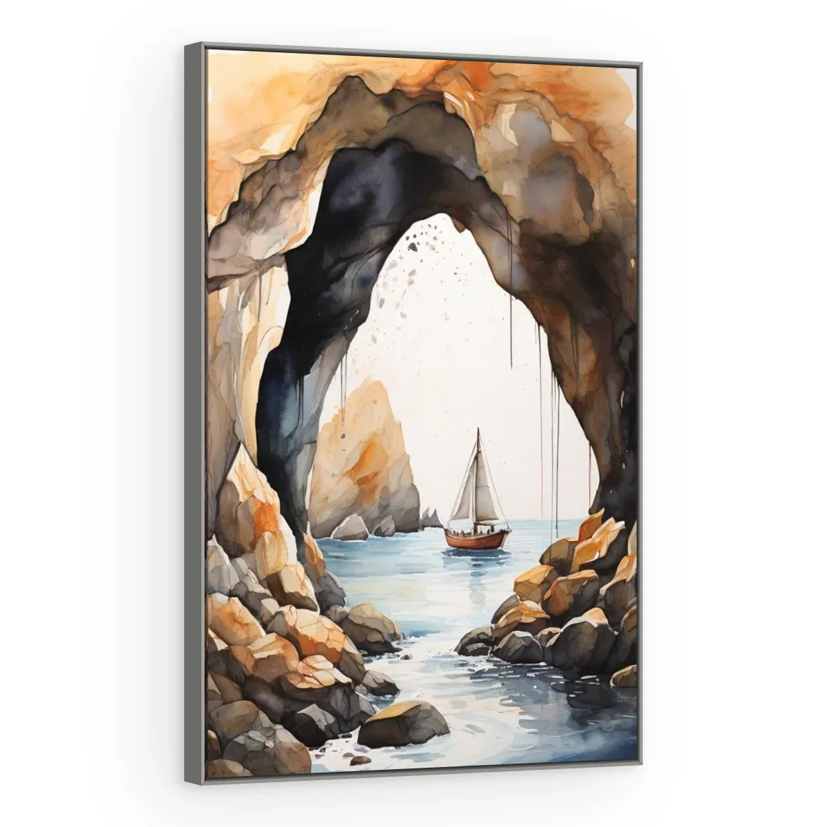 Quadro Decorativo Canvas Veleiro Gruta - BA0007