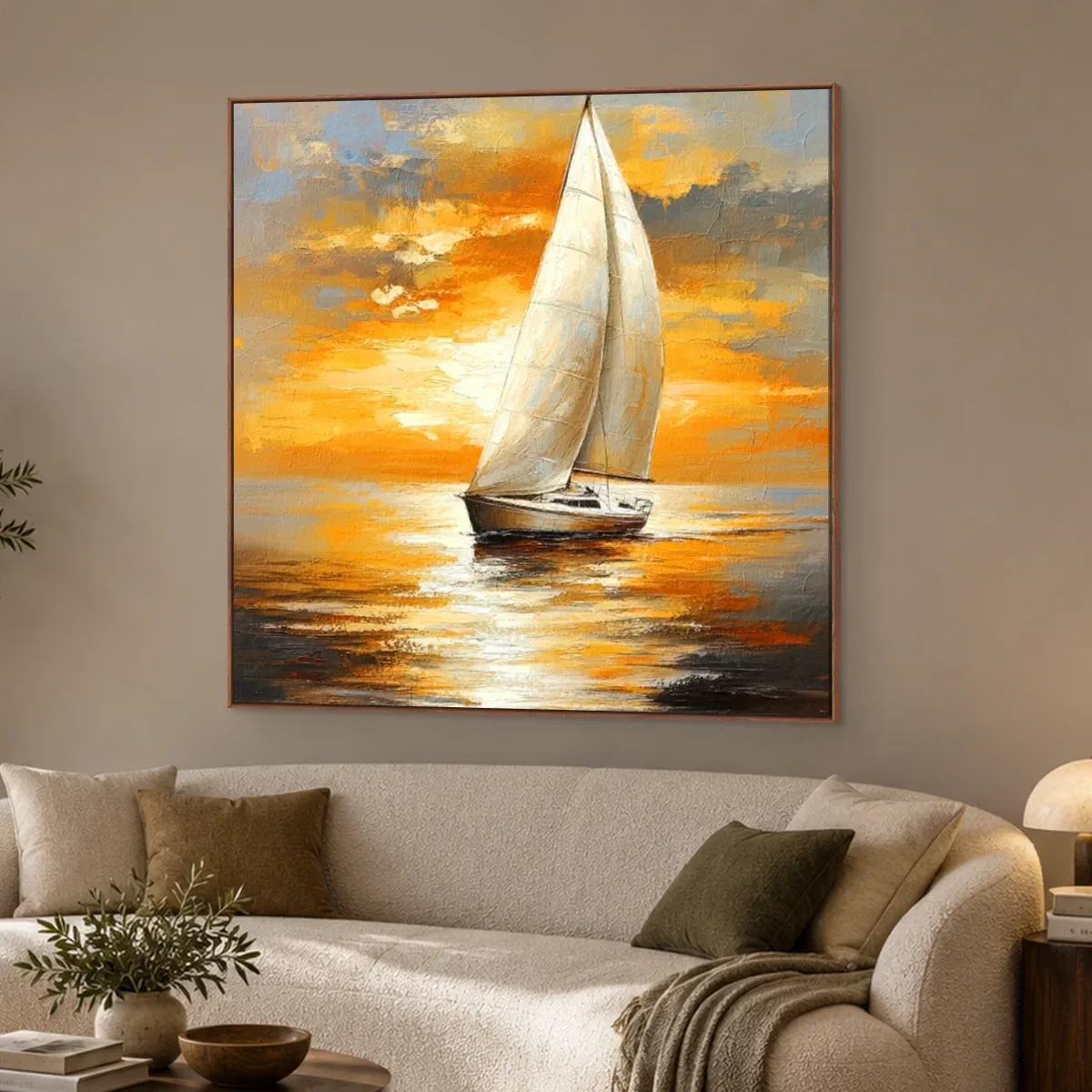 Quadro Decorativo Canvas Veleiro Entardecer - BA0008