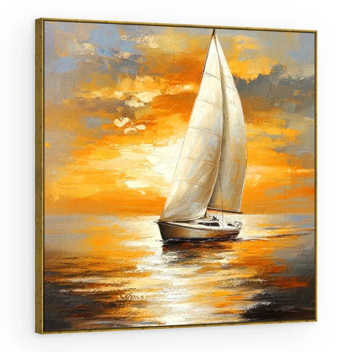 Quadro Decorativo Canvas Veleiro Entardecer - BA0008
