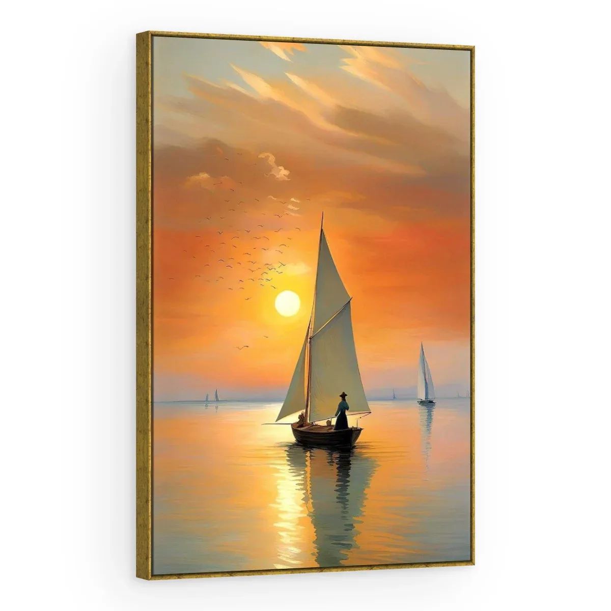 Quadro Decorativo Canvas Veleiro Alaranjado - BA0009