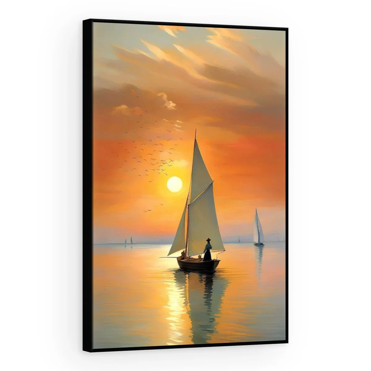 Quadro Decorativo Canvas Veleiro Alaranjado - BA0009
