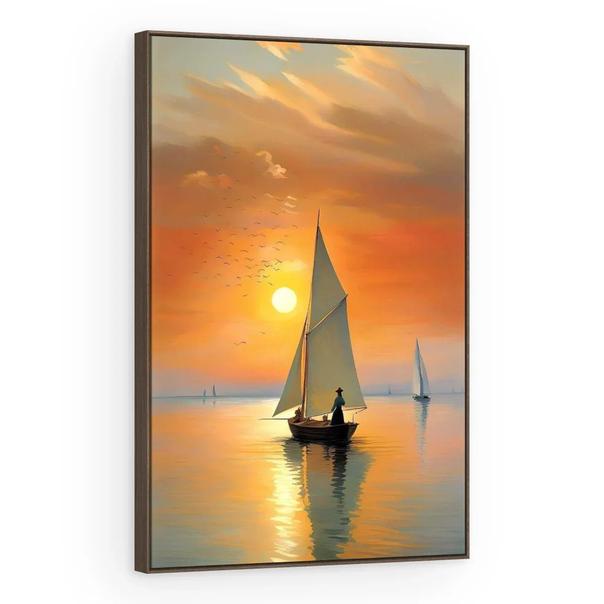 Quadro Decorativo Canvas Veleiro Alaranjado - BA0009