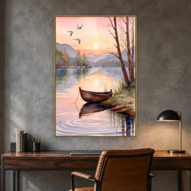 Quadro Decorativo Canvas Canoa Rosada - BA0012