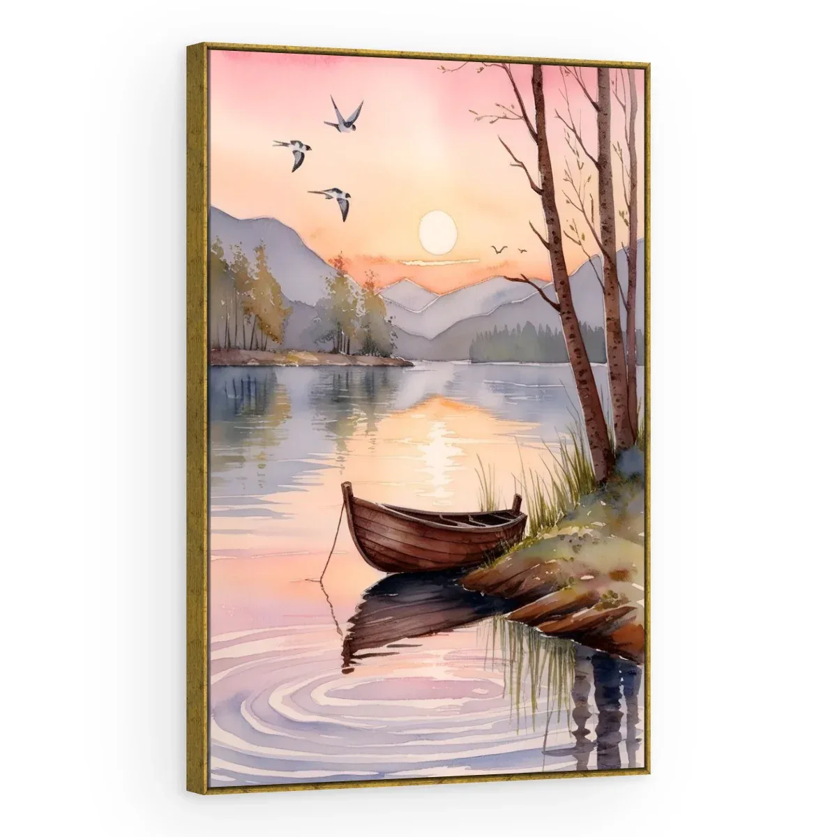 Quadro Decorativo Canvas Canoa Rosada - BA0012