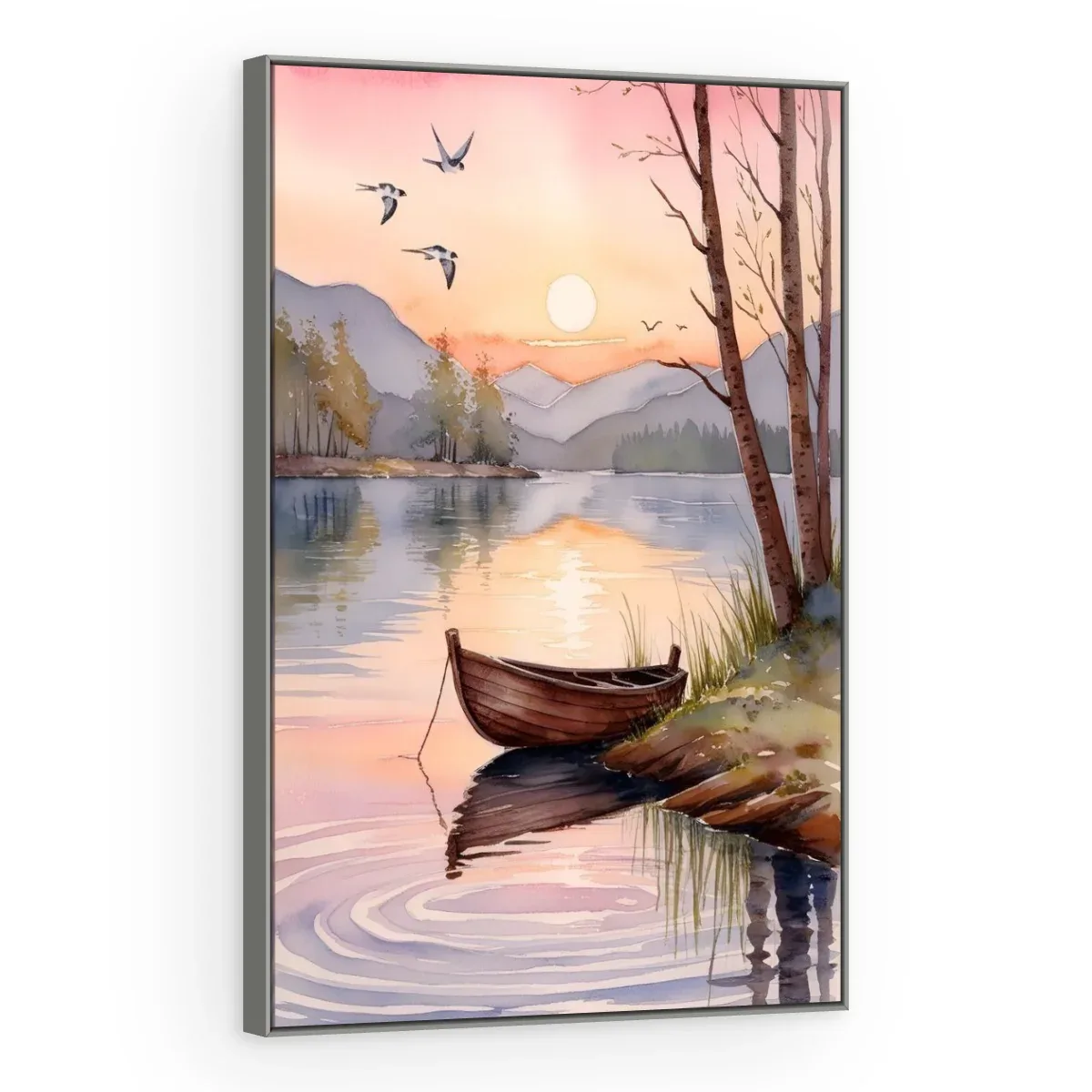 Quadro Decorativo Canvas Canoa Rosada - BA0012
