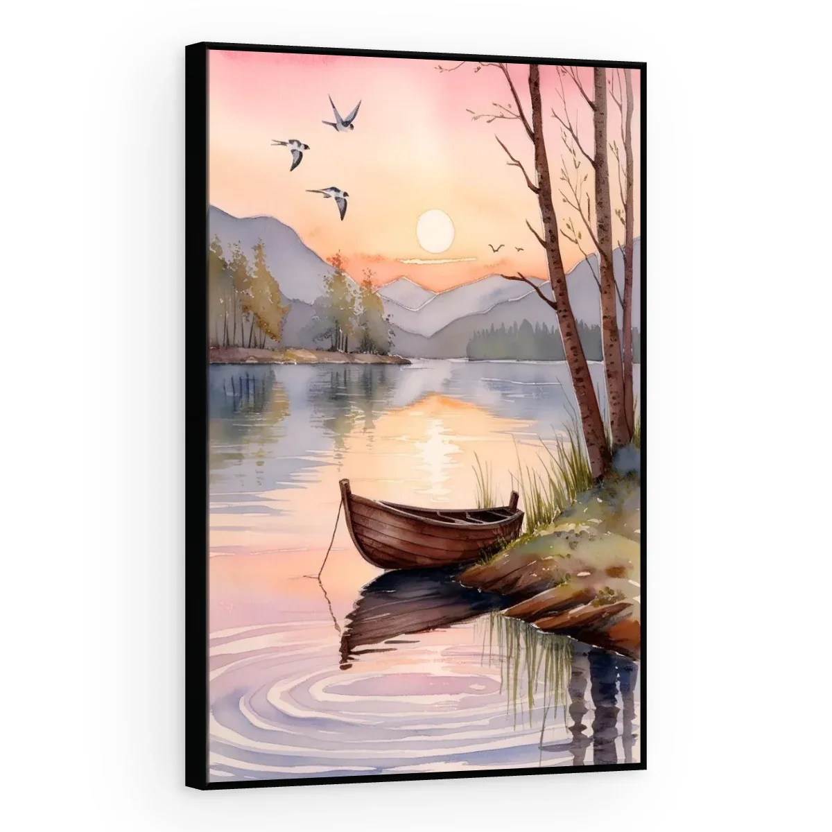 Quadro Decorativo Canvas Canoa Rosada - BA0012