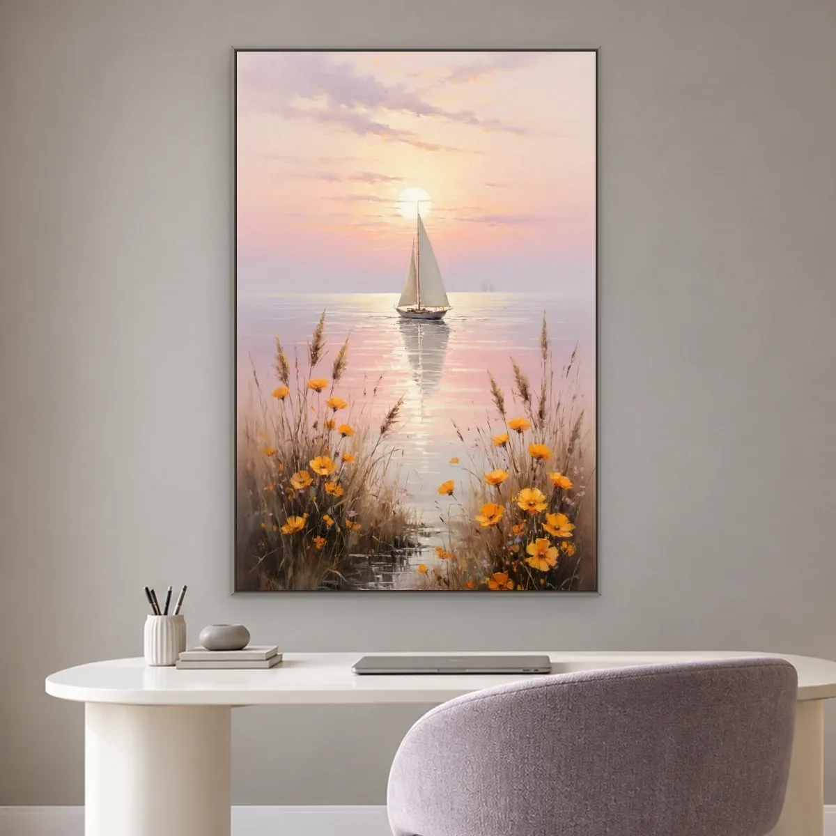 Quadro Decorativo Canvas Veleiro Florido - BA0013