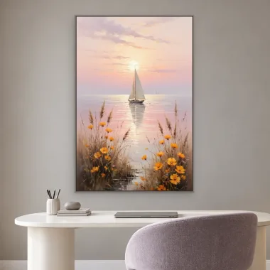 Quadro Decorativo Canvas Veleiro Florido - BA0013
