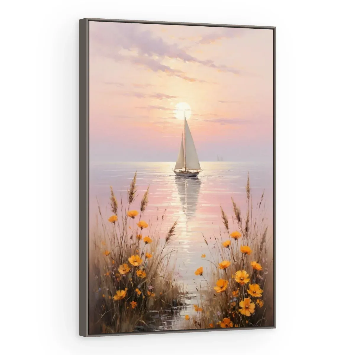 Quadro Decorativo Canvas Veleiro Florido - BA0013