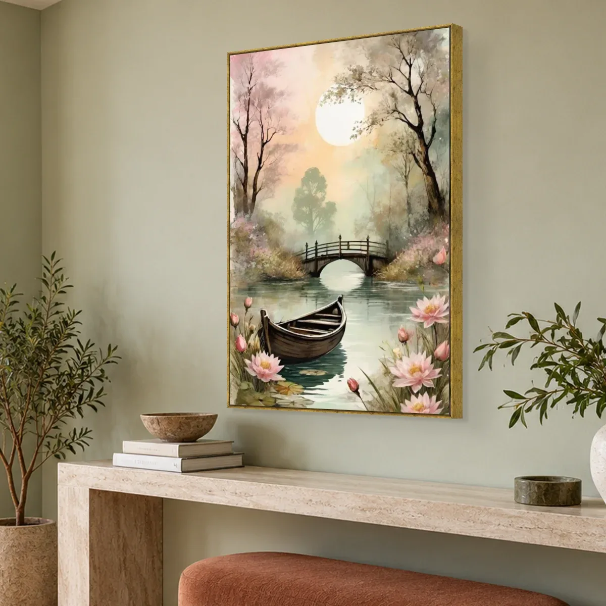 Quadro Decorativo Canvas Canoa Lótus - BA0014