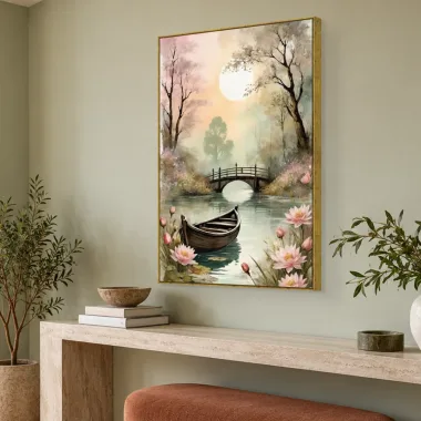 Quadro Decorativo Canvas Canoa Lótus - BA0014
