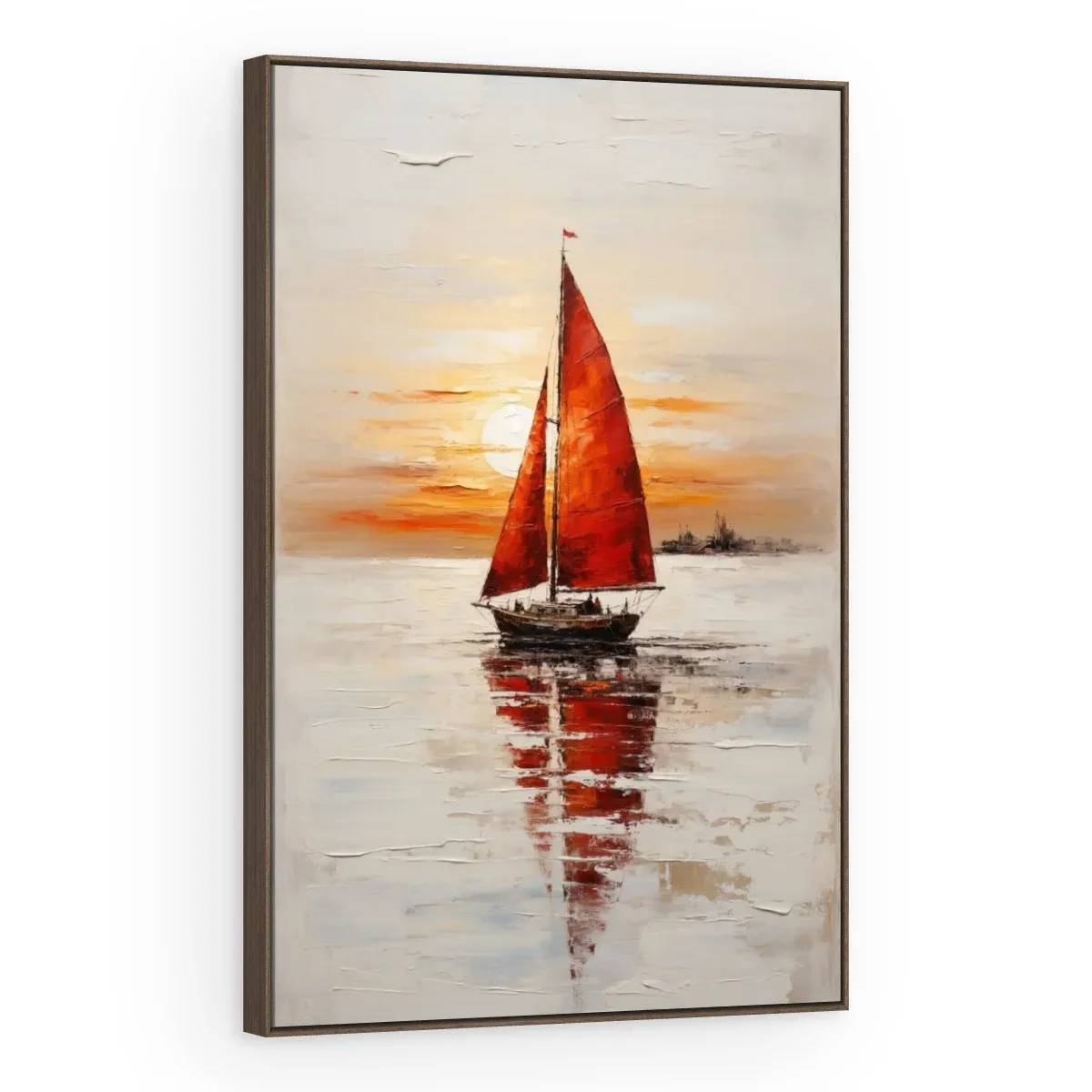 Quadro Decorativo Canvas Veleiro Vermelho - BA0016