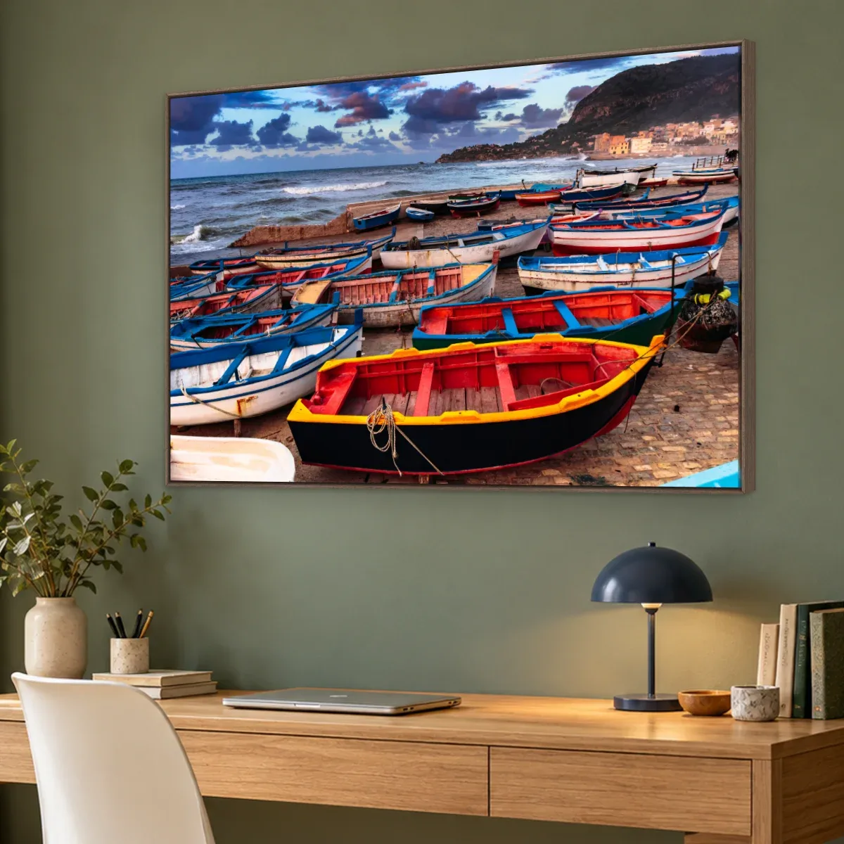 Quadro Decorativo Canvas Barcos Coloridos - BA0018