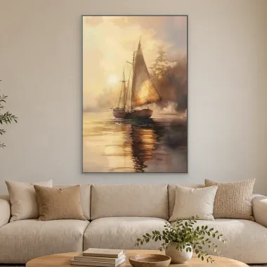 Quadro Decorativo Canvas Veleiro Âmbar - BA0019