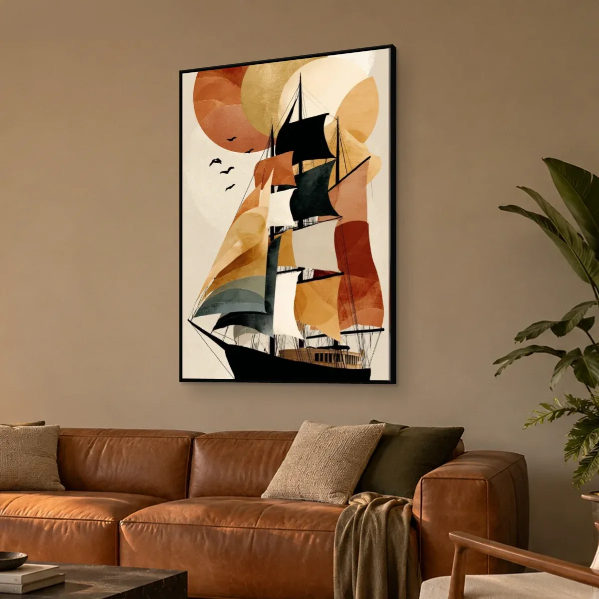 Quadro Decorativo Canvas Caravela Boho - BA0021