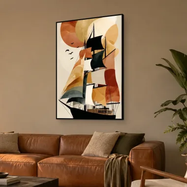 Quadro Decorativo Canvas Caravela Boho - BA0021