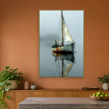 Quadro Decorativo Canvas Veleiro Neblina - BA0024