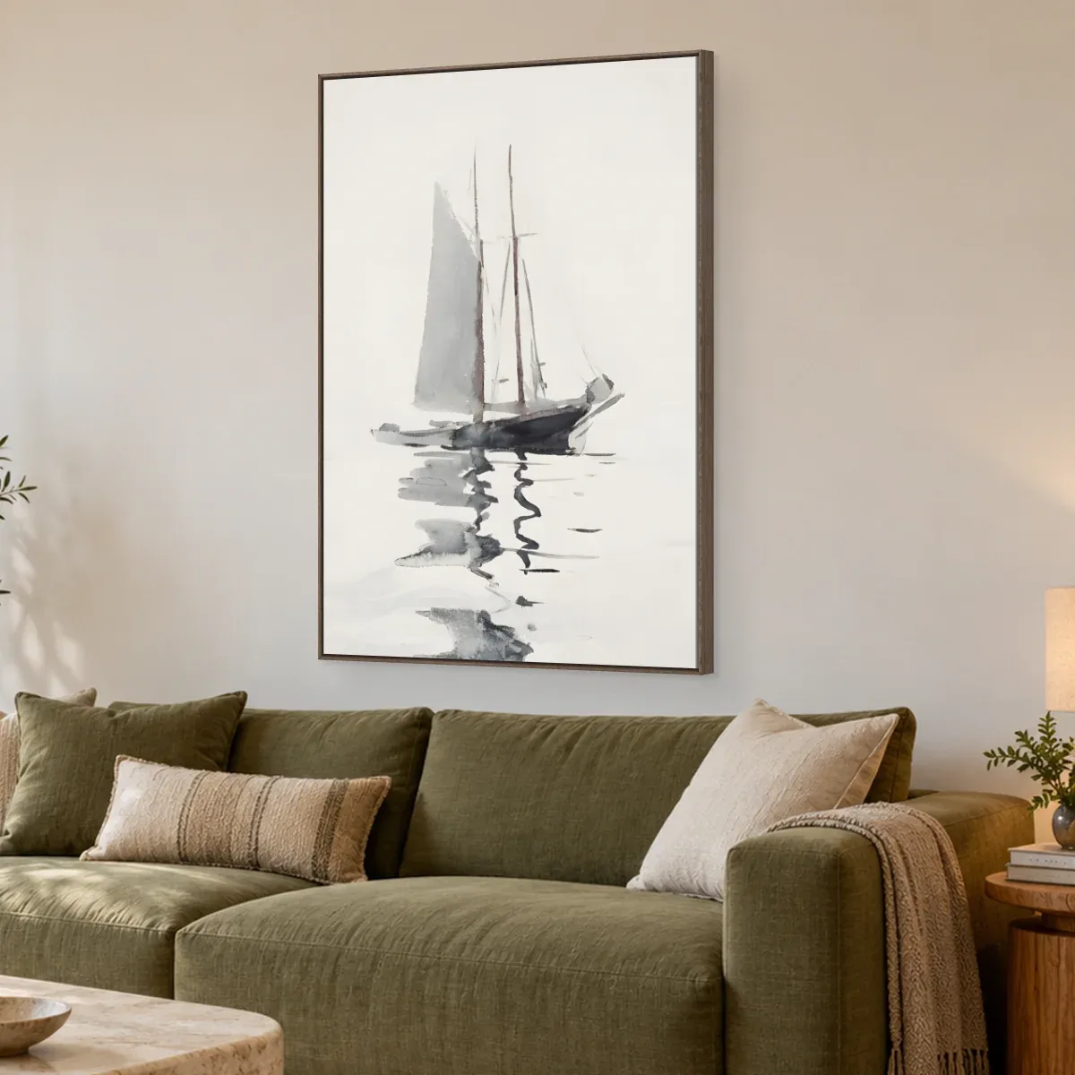 Quadro Decorativo Canvas Escuna Minimalista - BA0025