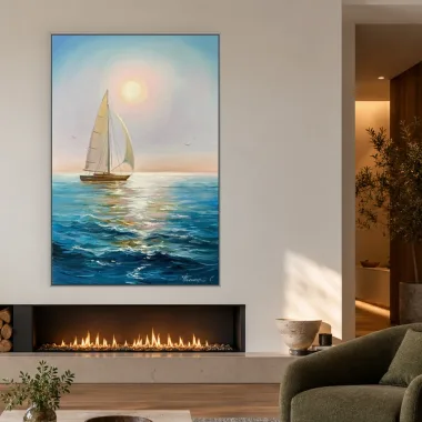 Quadro Decorativo Canvas Veleiro Oceano - BA0028
