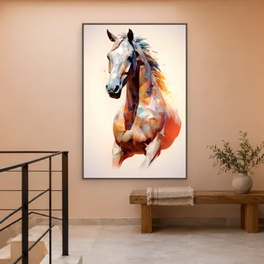 Quadro Decorativo Canvas Cavalo Geométrico - CA0001