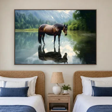 Quadro Decorativo Canvas Cavalo Reflexo - CA0003