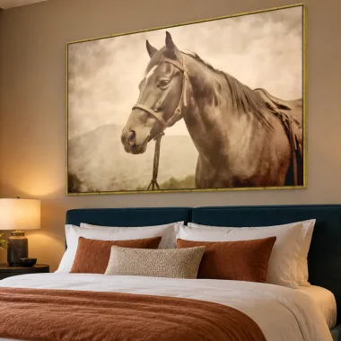 Quadro Decorativo Canvas Cavalo Sépia - CA0004