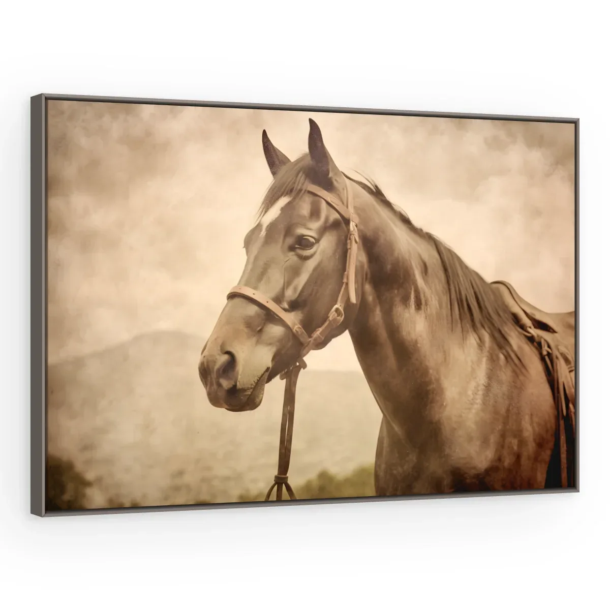Quadro Decorativo Canvas Cavalo Sépia - CA0004