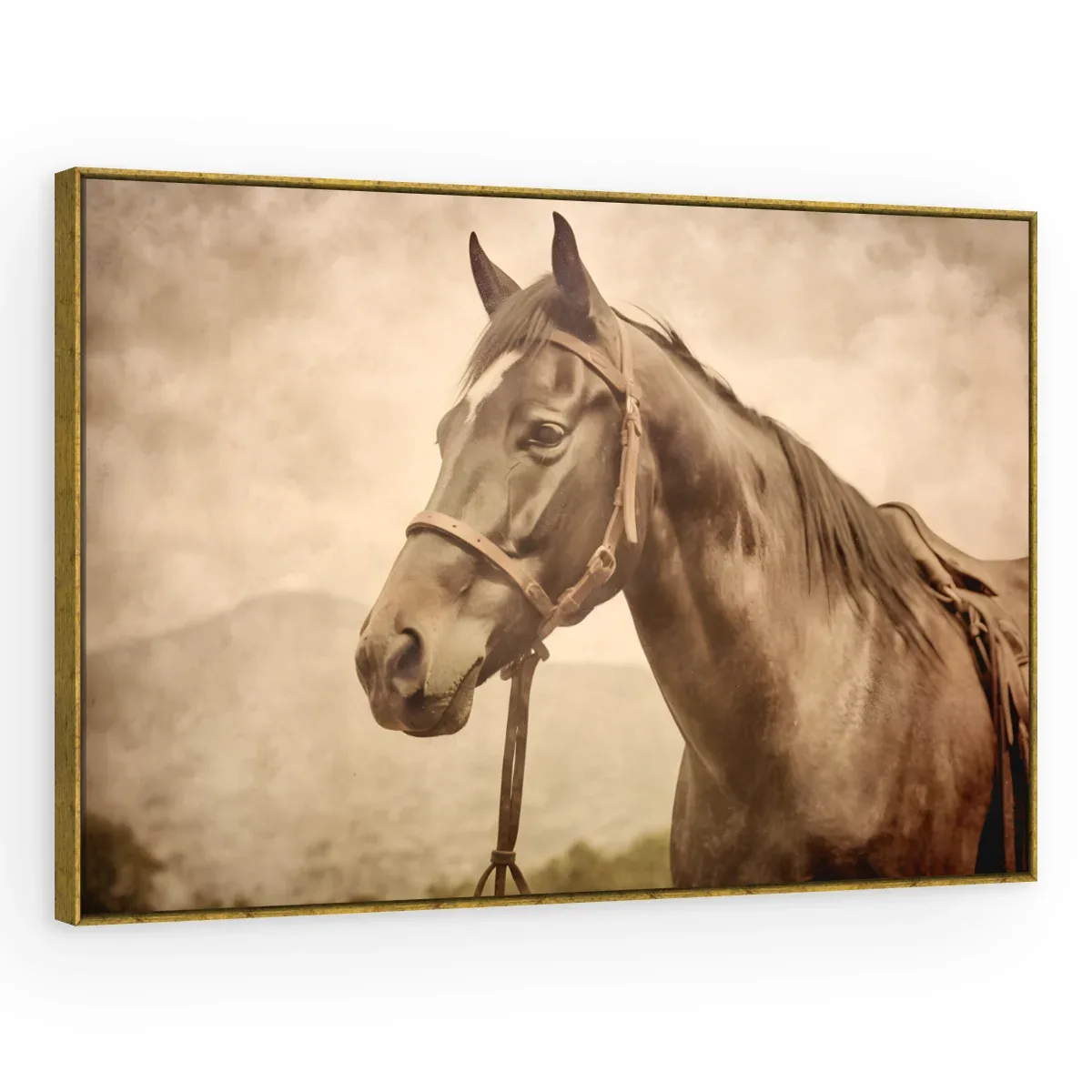 Quadro Decorativo Canvas Cavalo Sépia - CA0004