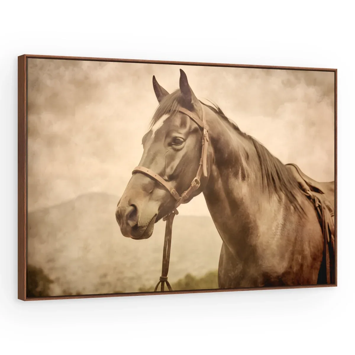 Quadro Decorativo Canvas Cavalo Sépia - CA0004