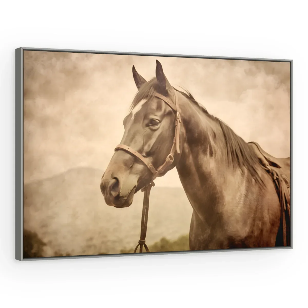 Quadro Decorativo Canvas Cavalo Sépia - CA0004
