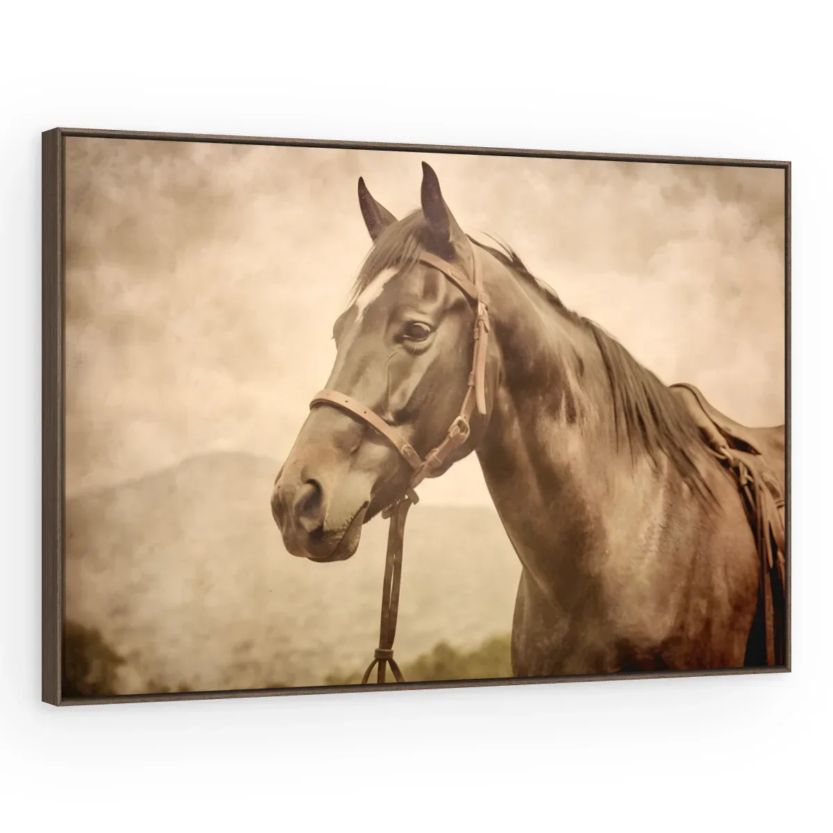 Quadro Decorativo Canvas Cavalo Sépia - CA0004