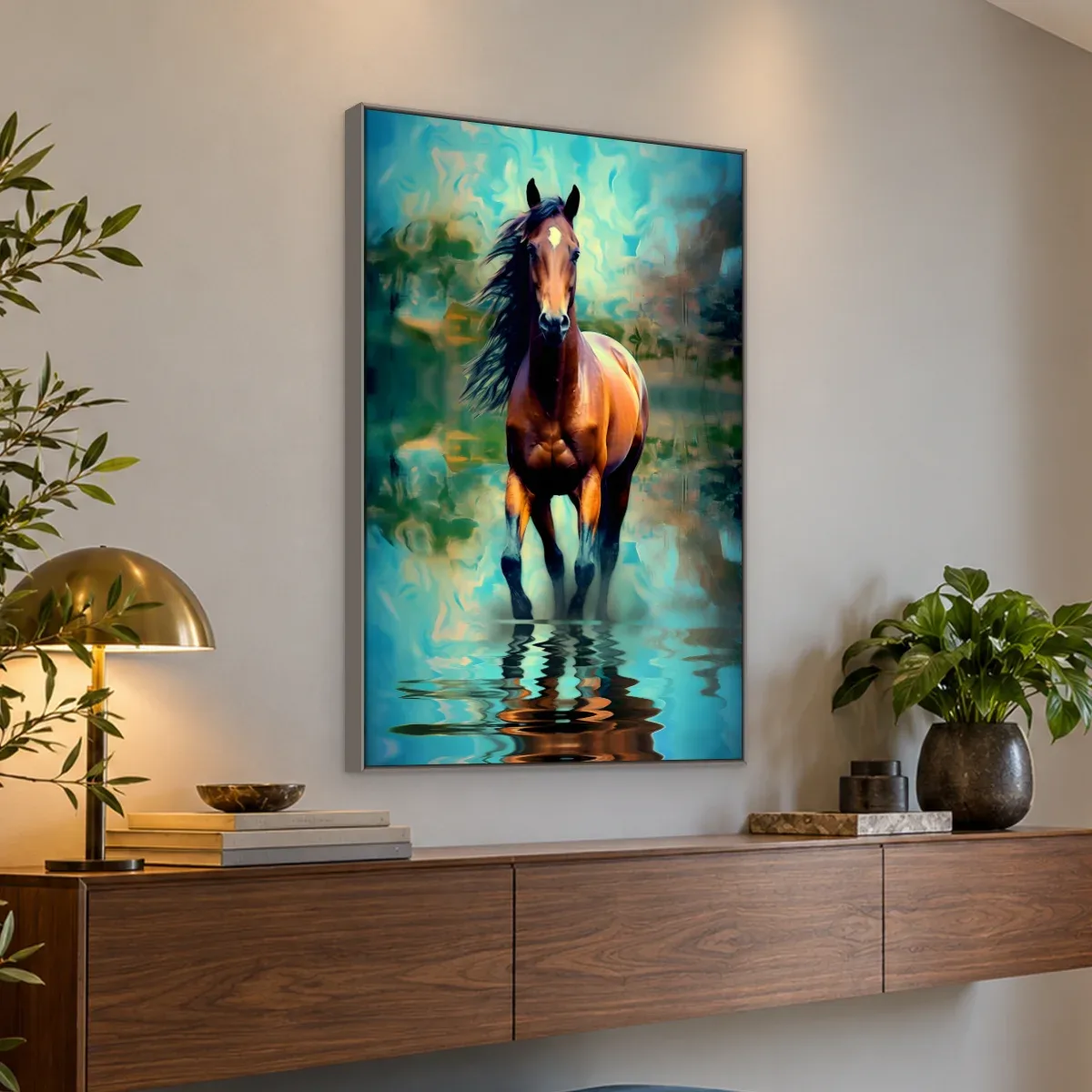 Quadro Decorativo Canvas Cavalo Turquesa - CA0005