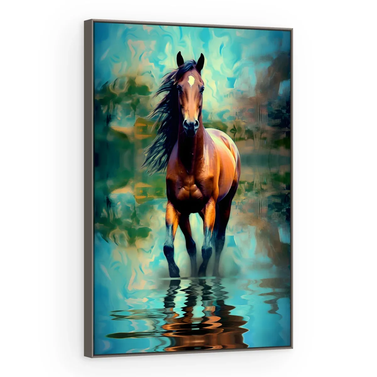 Quadro Decorativo Canvas Cavalo Turquesa - CA0005