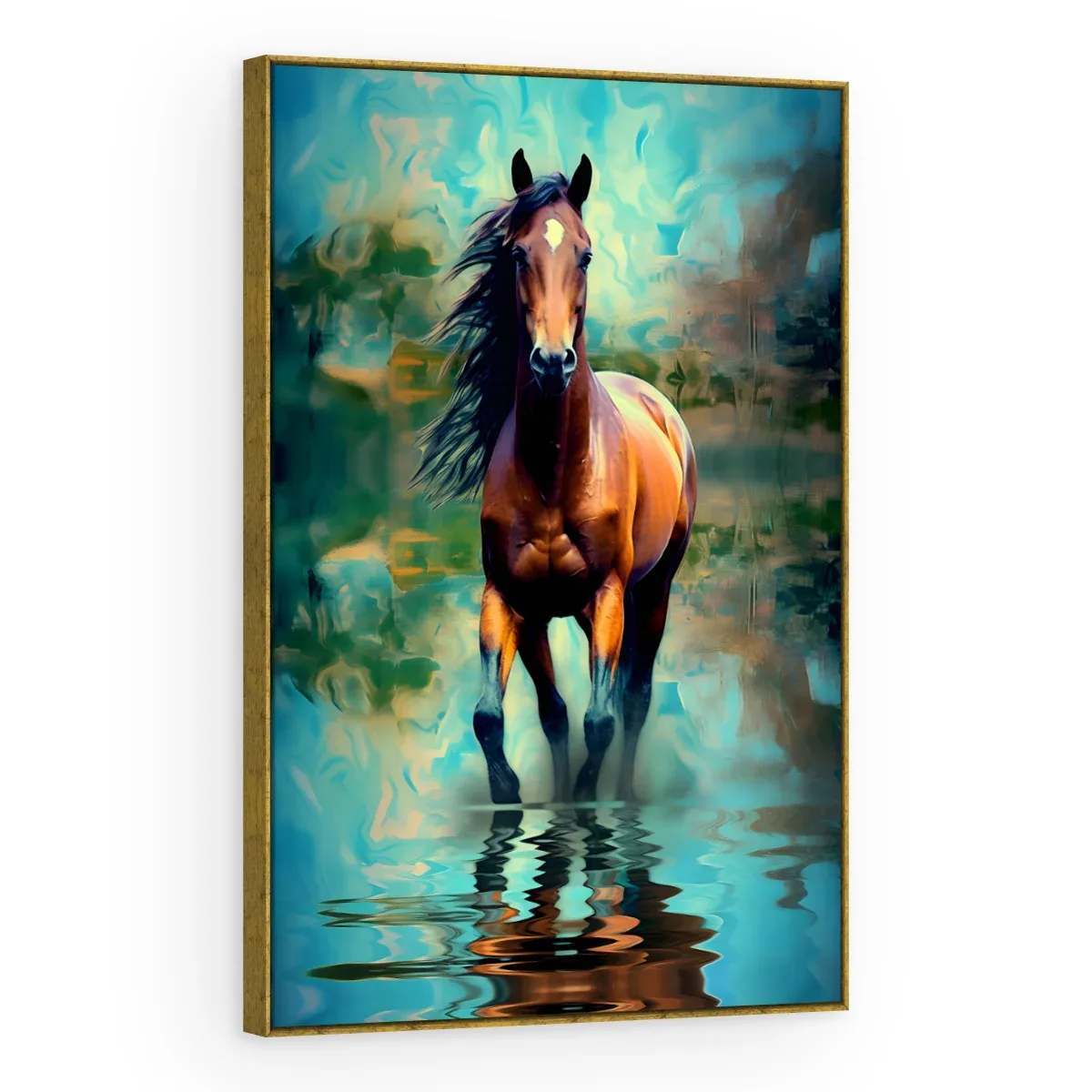 Quadro Decorativo Canvas Cavalo Turquesa - CA0005
