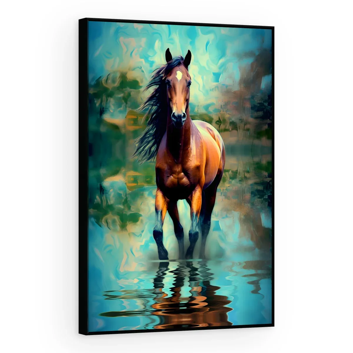 Quadro Decorativo Canvas Cavalo Turquesa - CA0005