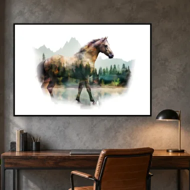 Quadro Decorativo Canvas Cavalo Floresta - CA0006
