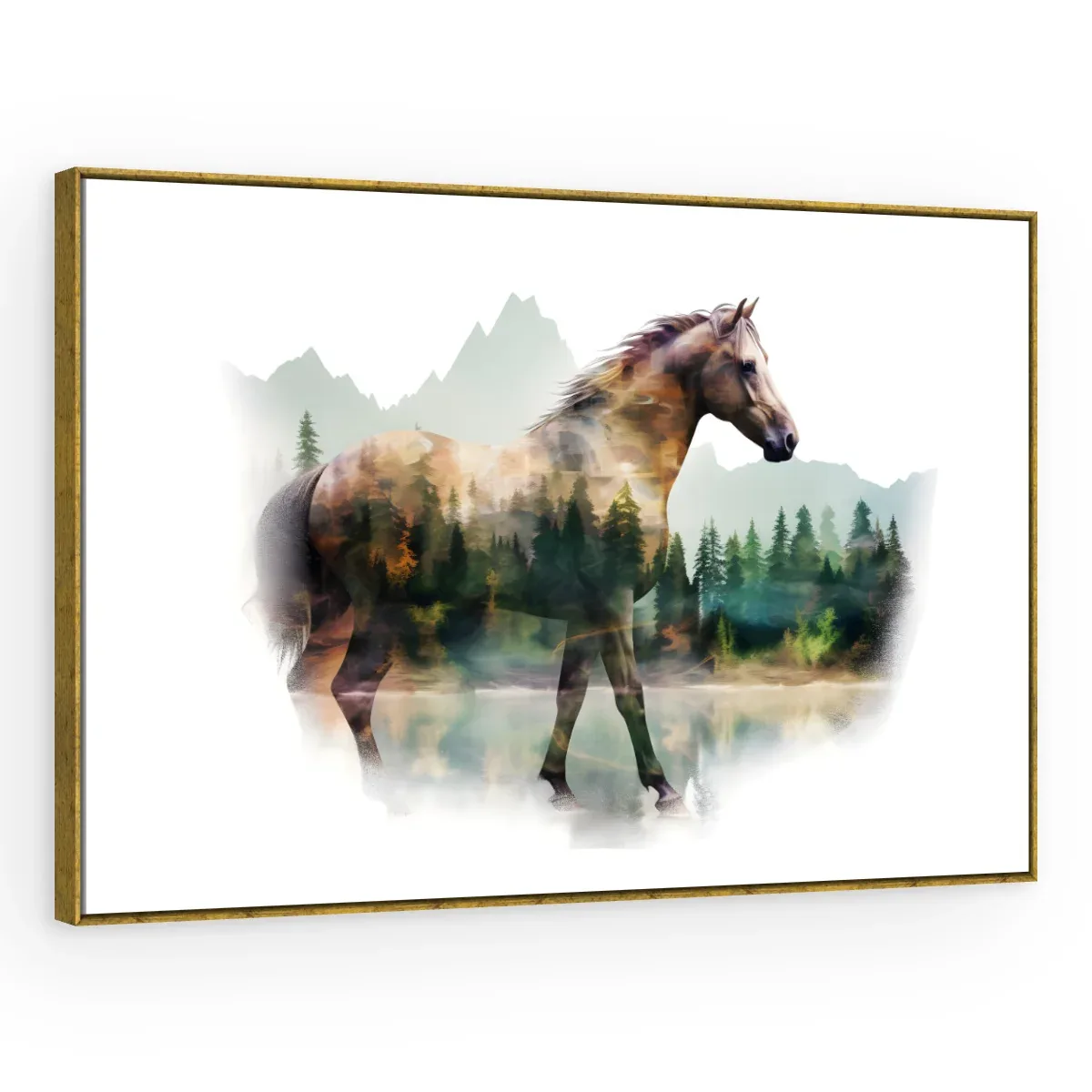 Quadro Decorativo Canvas Cavalo Floresta - CA0006