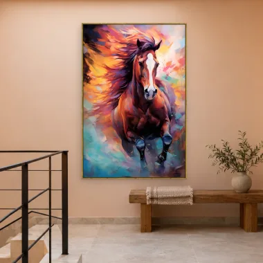 Quadro Decorativo Canvas Cavalo Vibrante - CA0009