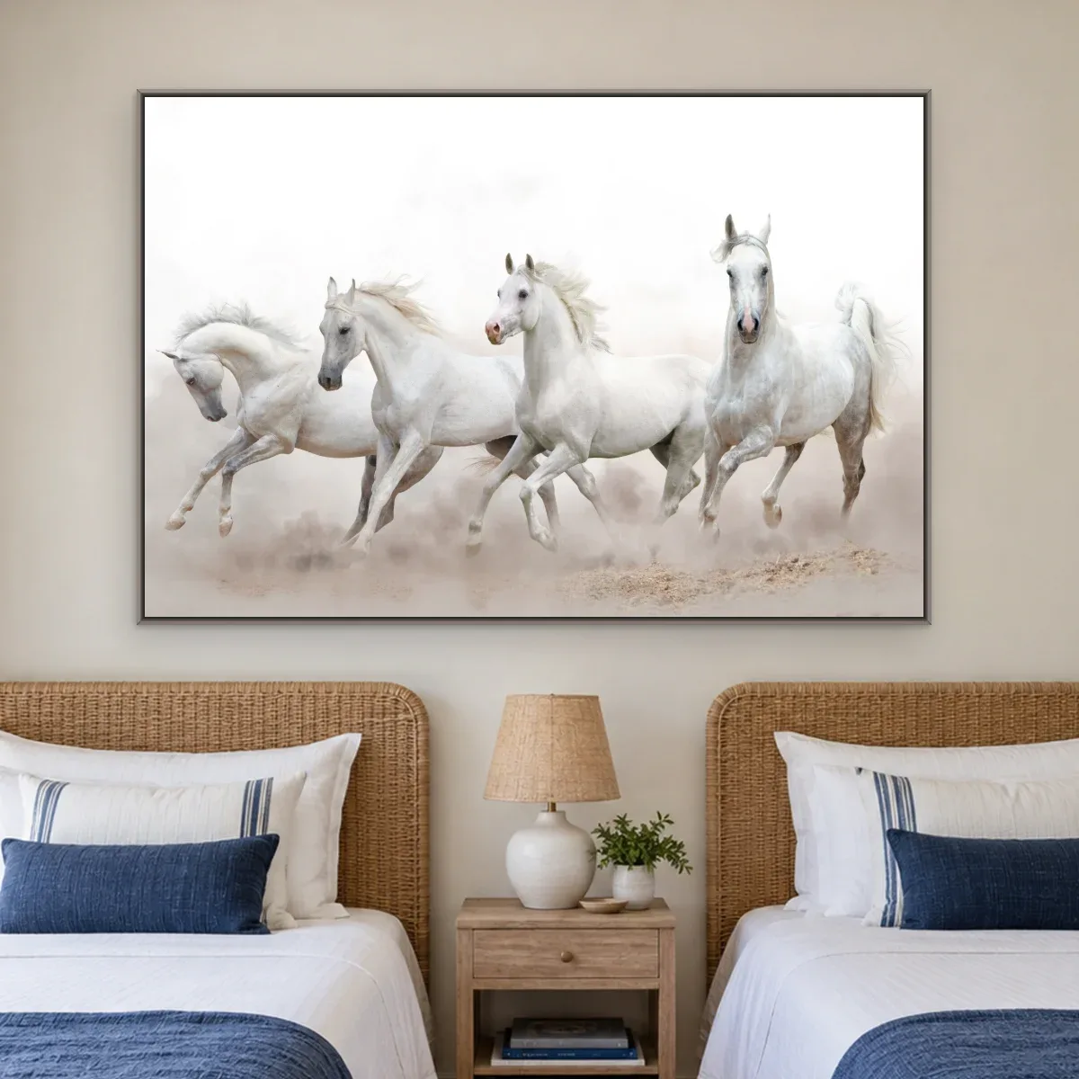 Quadro Decorativo Canvas Manada Branca - CA0011