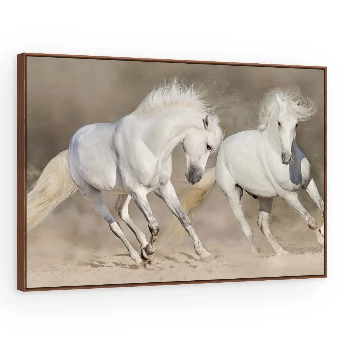 Quadro Decorativo Canvas Cavalos Brancos - CA0012