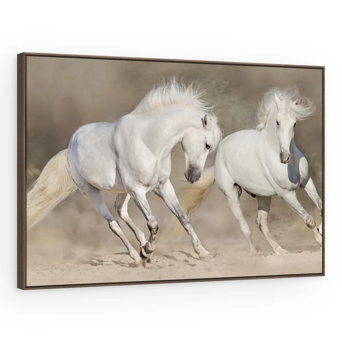 Quadro Decorativo Canvas Cavalos Brancos - CA0012