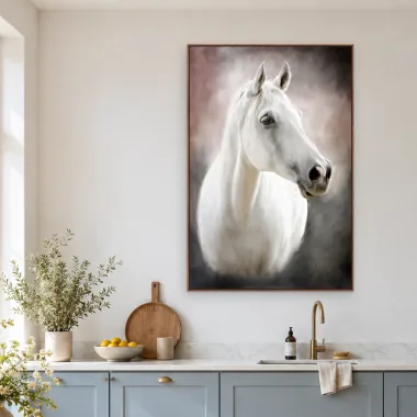 Quadro Decorativo Canvas Cavalo Branco - CA0020